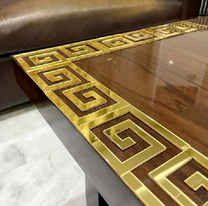 Acrylic wall border | 3D acrylic wall decor | 3x3 inches wall border | Acrylic gold mirror design