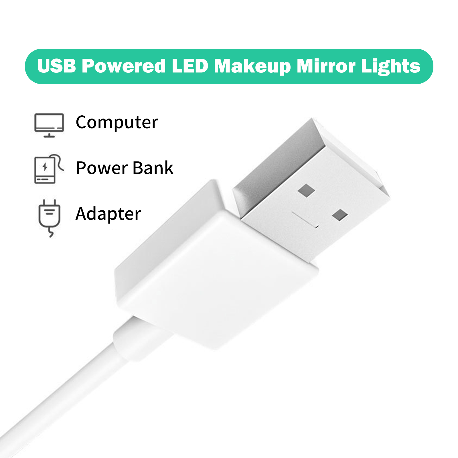 Usb Led Strip Lights Dressing Mirror Makeup Mirror Lights Dimmable Touch Control Vanity Mirror Lights Bathroom Mirror Light