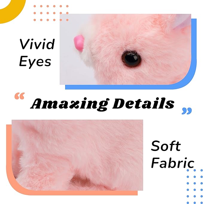 Rabbit Toy Soft Fur Realistic Walking, Talking Bunny with Sounds and Movements, Electronic Robot pet Toy for Kids, Gift for Toddlers Birthday