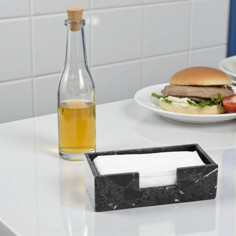 Premium Black Marble Tissue Box Holder 4