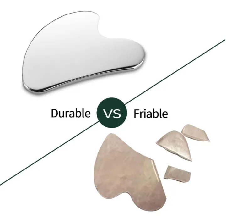 Stainless Steel Gua Sha Facial Tool – Anti-Aging Metal Scraper for Skin Tightening & Puffiness Reduction