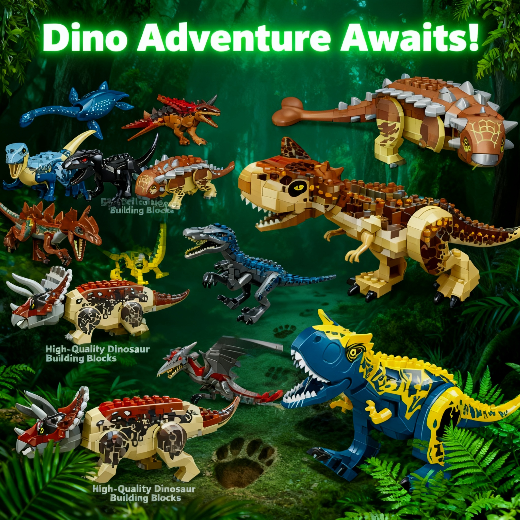 Jurassic World Raptor Building Blocks Indominus Tyrannosaurus Dinosaur Brutal Bricks I Rex Toy Assemble For Children