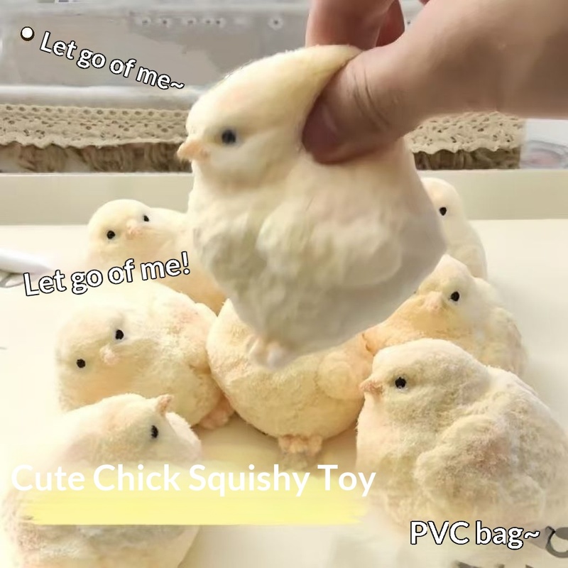 Simulation Yellow Chick Squishy Toy Food Grade Silicone Soft Handmade Water Sense Stress Relief Toy For Kids Adults Wholesale