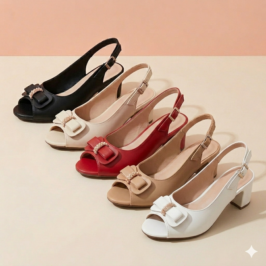Metro Women French Heel Sandals for Eid Collection Block Heel Sandals for Ladies