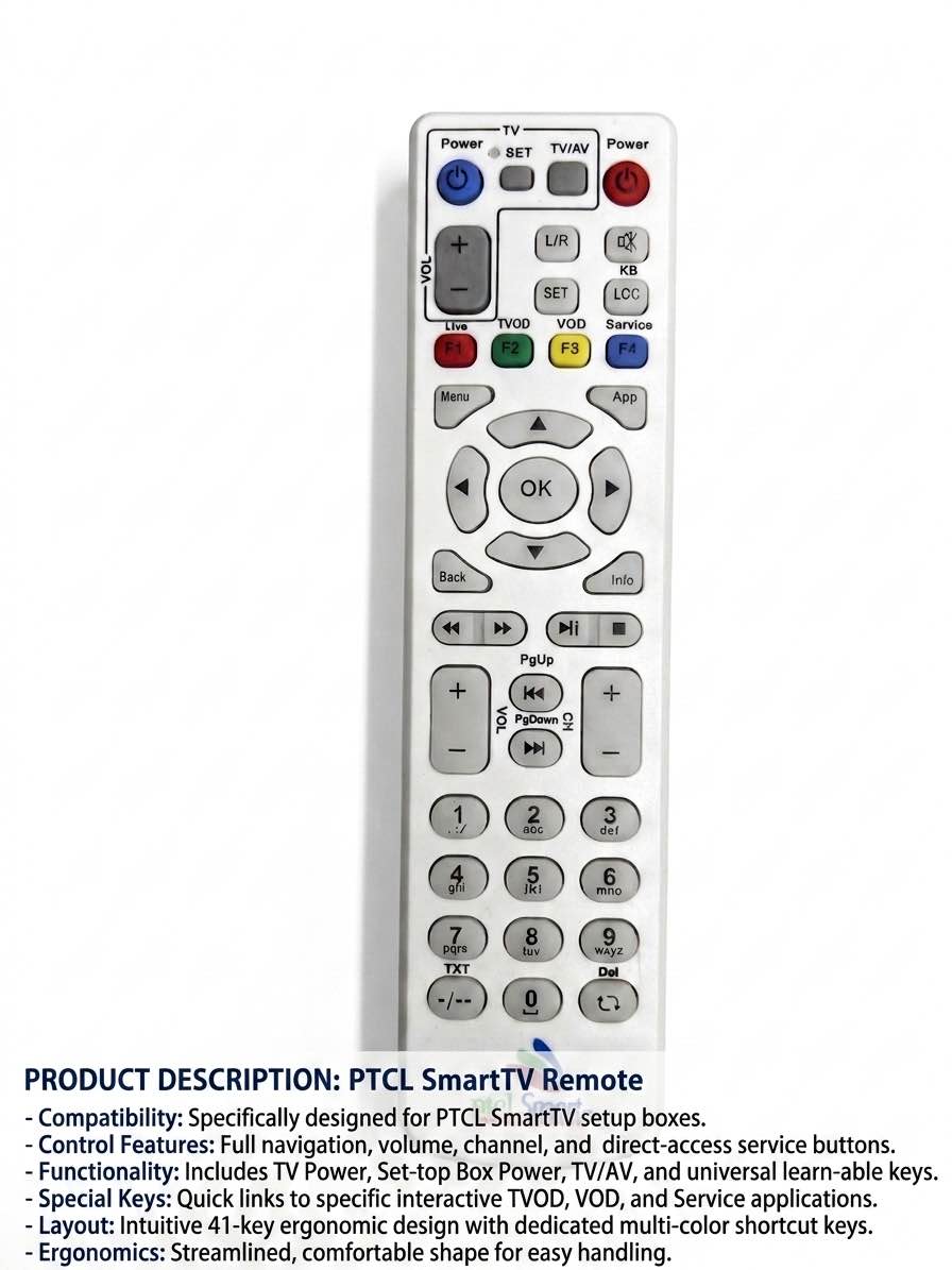 PTCL Smart TV Remote Control (compatible – for PTCL SmartTV Setup Boxes)