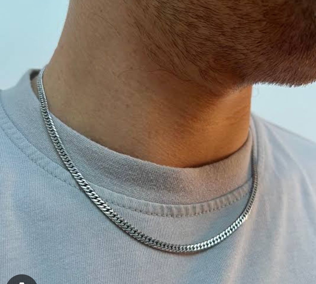 3 mm Silver Plated  Thin cuban Link Neck Chain For Men Top Fashion High Quality Men's pure silver Foxtail Neck Chain /Nacklace Never Fade Color