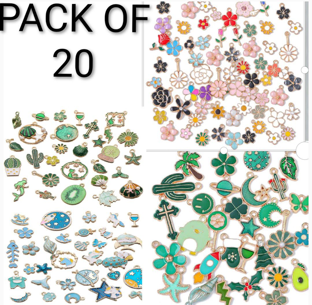 10Pcs Random Mix Alloy Drop Oil Charms Multicolor Animals Flower Pendant Beads For DIY Bracelets Earrings Making Women Jewelry Findings