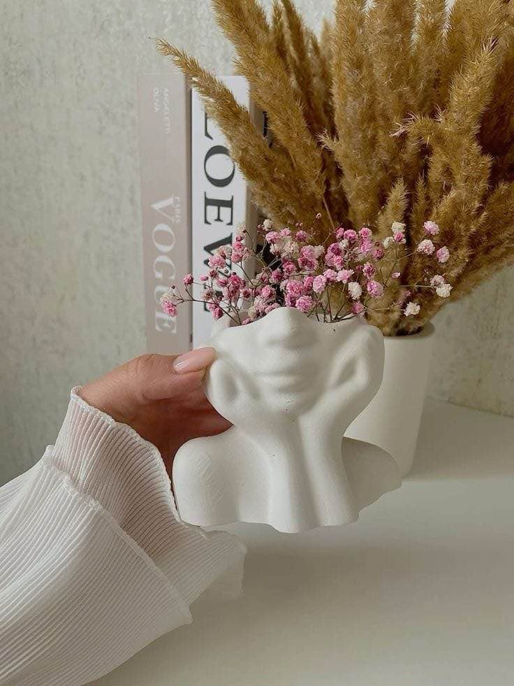 LADY HEAD VASE| FLOWER CONCRETE VASE| HOMEDECOR ITEM| HANDMADE ITEM|