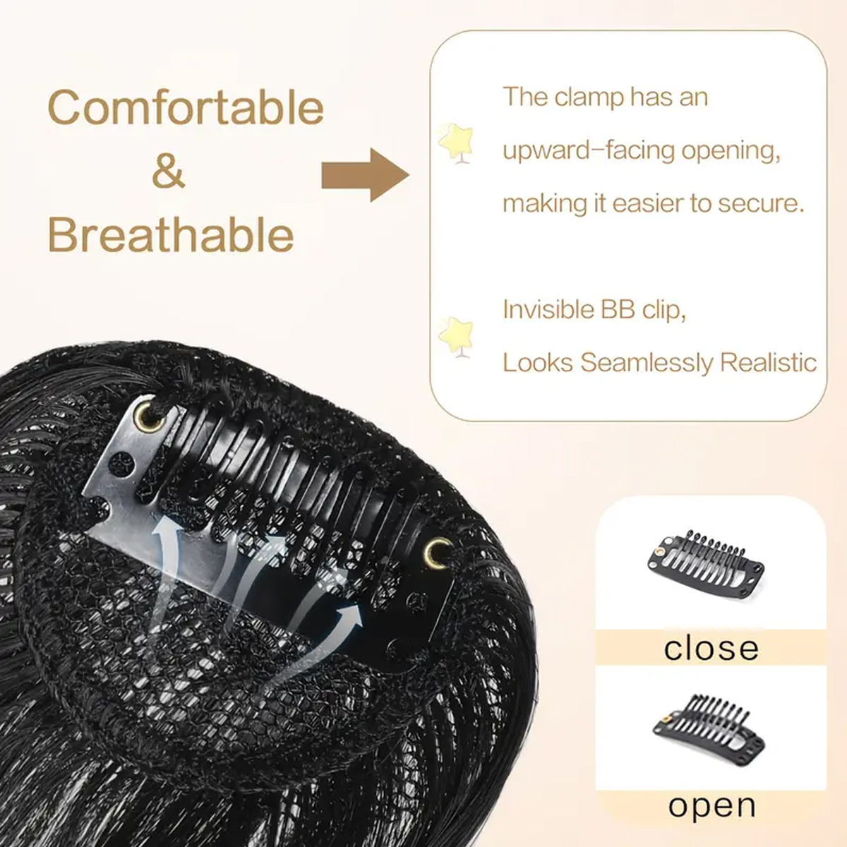 Synthetic Slanted Bangs Short Brown Black Fake Hair Fringe Extension Clip In Hairpieces Accessories for Women Girl