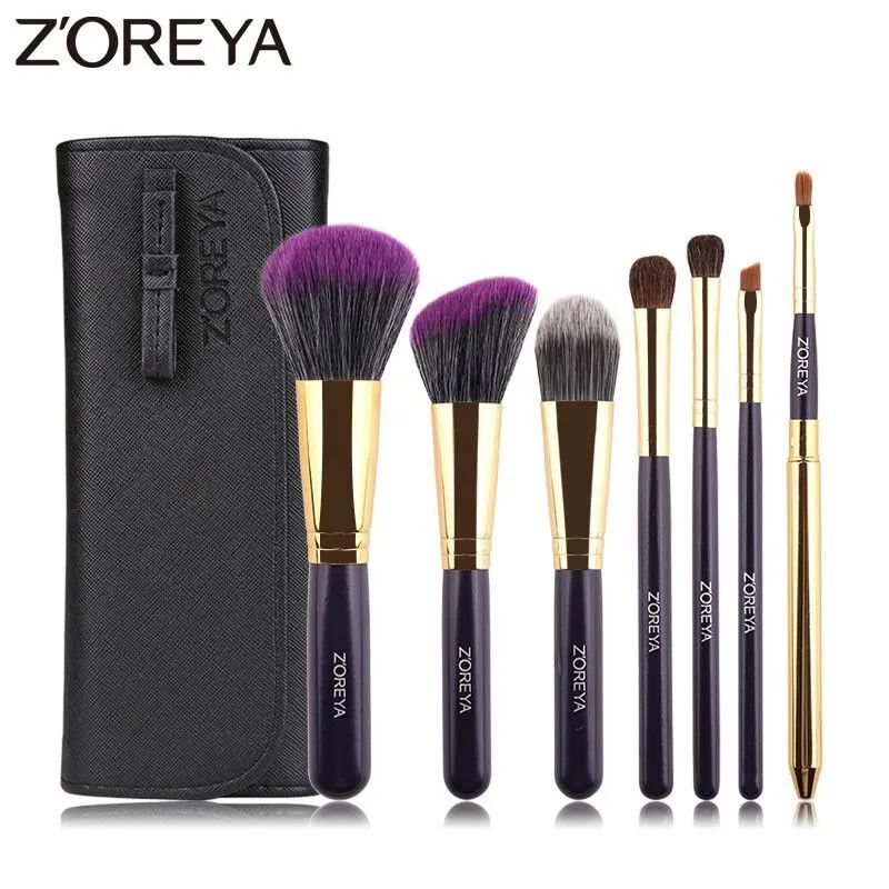 Zoreya Purple Professional Cosmetic Makeup Brushes 7pcs Set/kit ...