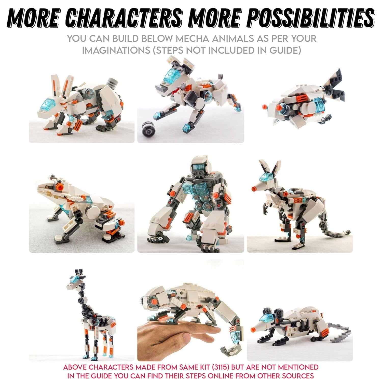 Architect 3 in 1 Building Blocks Set 237 Pcs Robot Car and Plane Educational Construction Learning Brick Toy for Kids