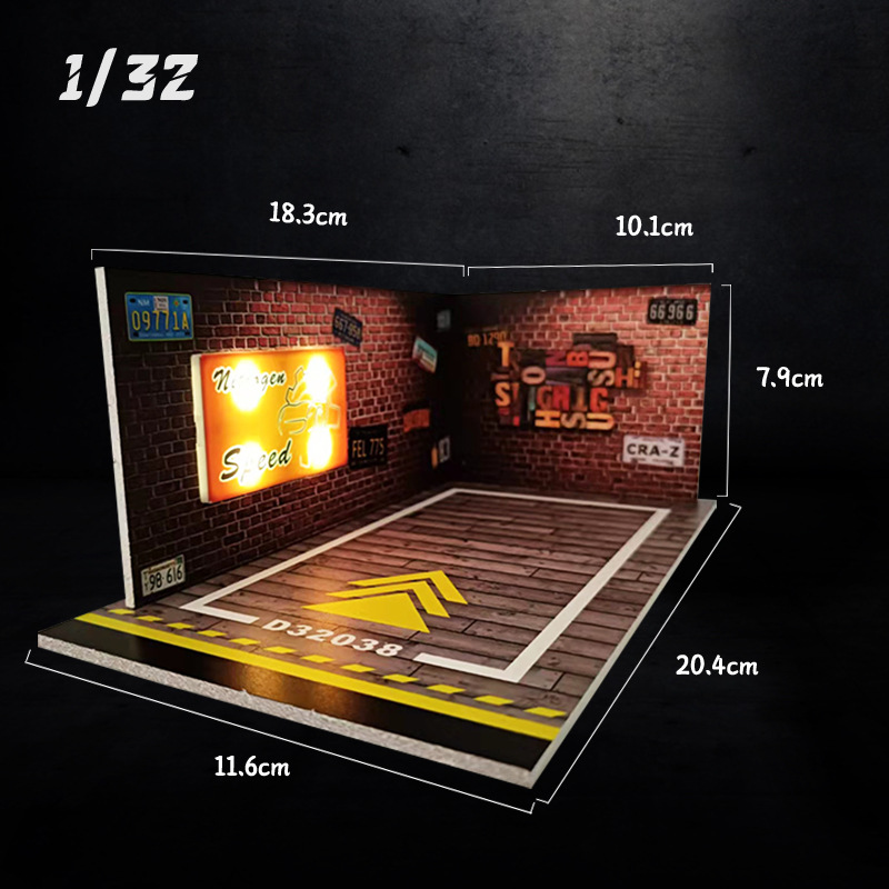 1:32 1:24 Scale PVC Material Light Alloy Diecast Model Toy Car Parking Lot Hight Simulation Underground Building Models 
