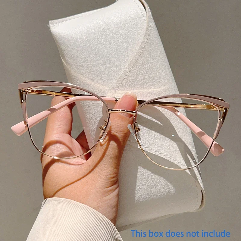 GM LUMIAS Oversized Cat Eye Glasses Women New Fashion Vintage Hollowed Rim Optical Frames Trendy Luxury Butterfly Shaped Eyewear