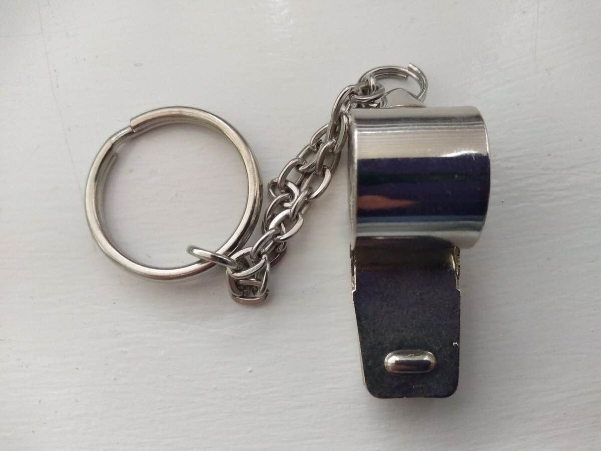 100% Original  FLORELLI STAINLESS STEEL SPORTS WHISTLES WITH KEYCHAIN