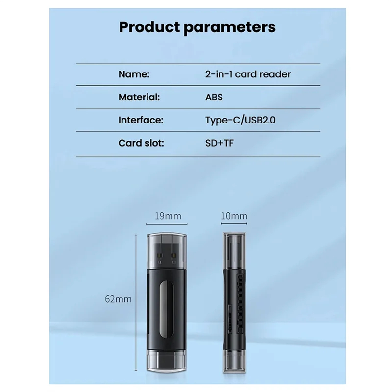 2 In1 USB Type-C /Micro-USB USB 2.0/3.0 Memory Card Reader Writer OTG Adapter SD TF Super Speed Ultra