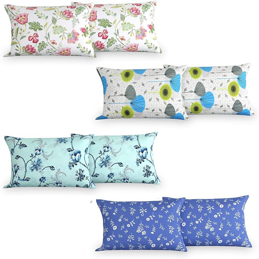 Export Quality Pillow Covers Pack Of 2 Printed Takiya Cover Envelope Closure Elegant Designs Soft Cotton Pillow Cover