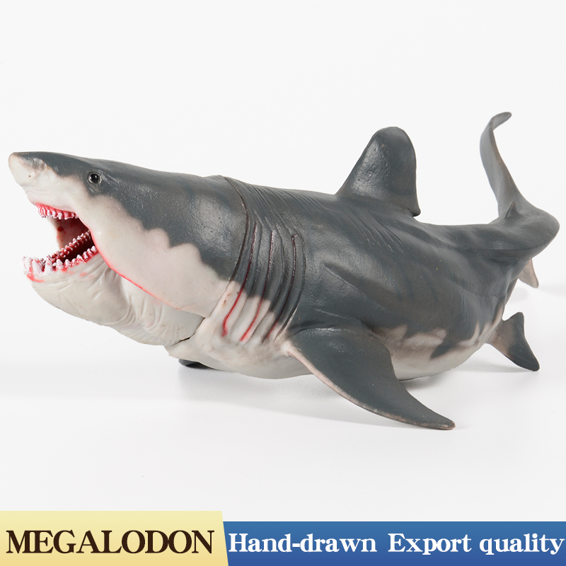 Savage Marine Megalodon Shark Action Figure - Classic Ocean Animals Sea Life Model PVC Collection Toy for Kids