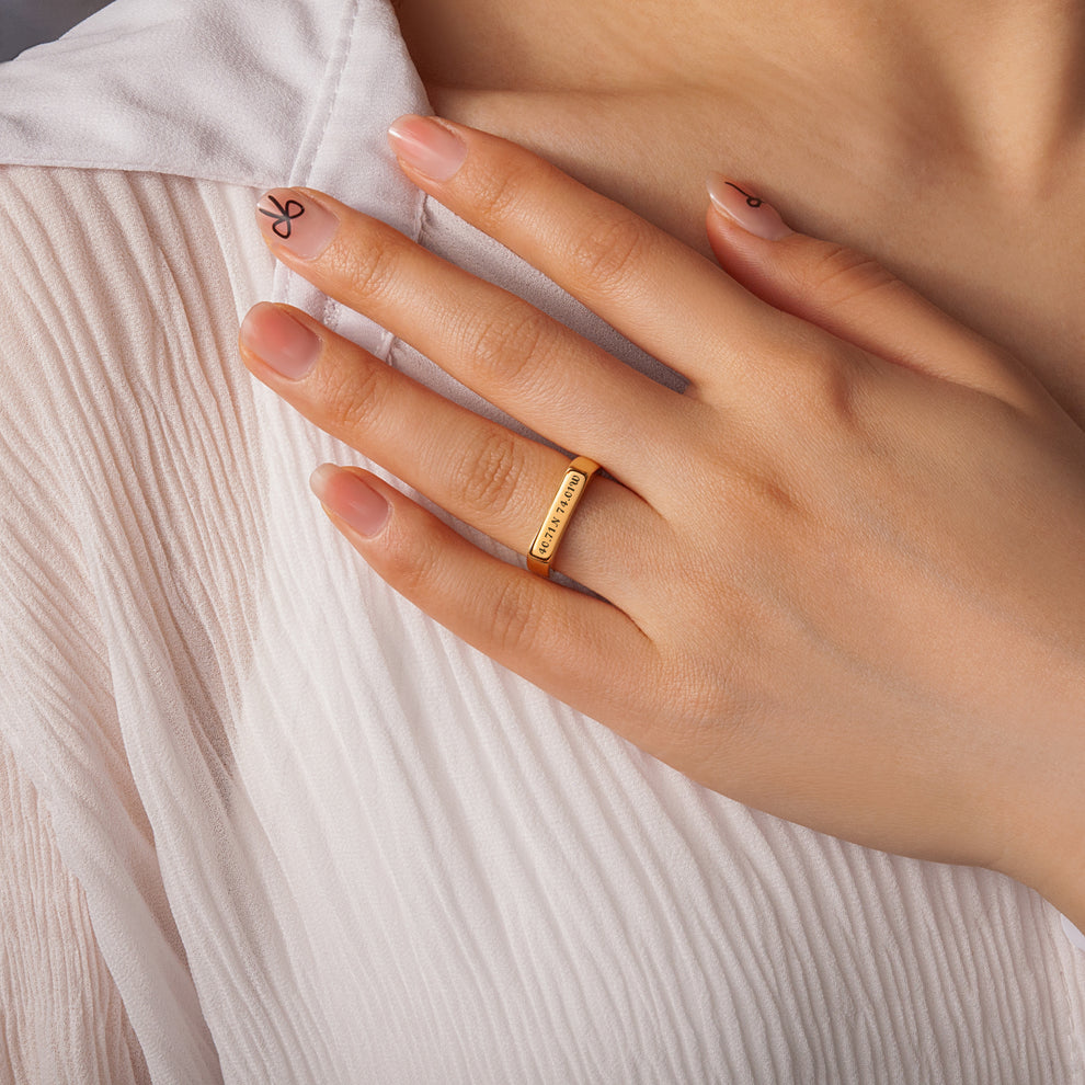 Customize Personalized Bar Ring
