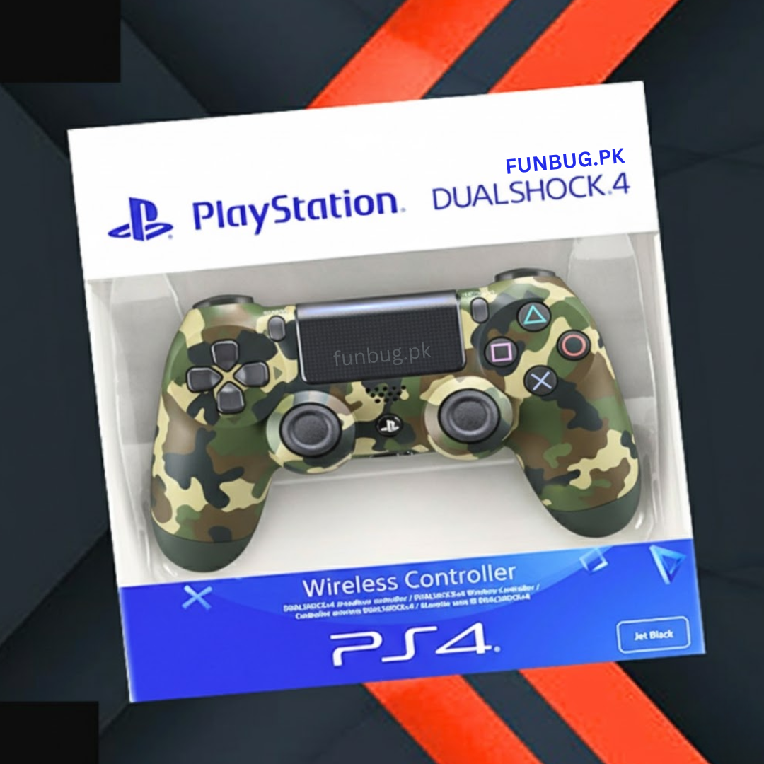 【DUAL MOTORS】 FunBug DualShock 4 Wireless PS4 Controller ~ Bluetooth PlayStation 4 Controller ~ JoyStick JoyPad GamePad Remote Gaming Controller for PS4, PC, Laptop, Computer, Mobile, Android TV Box, Windows 7/8/10/11 XP & Vista, Android ~ By FunBug
