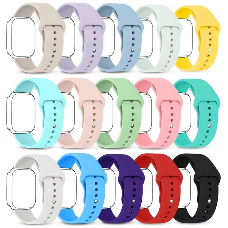 Silicone Band For  Watch straps 49mm 40mm 44 mm 45mm 46mm 42mm 41mm sports bracelet iWatch series 11 10 9 8 3 SE ultra 2-3