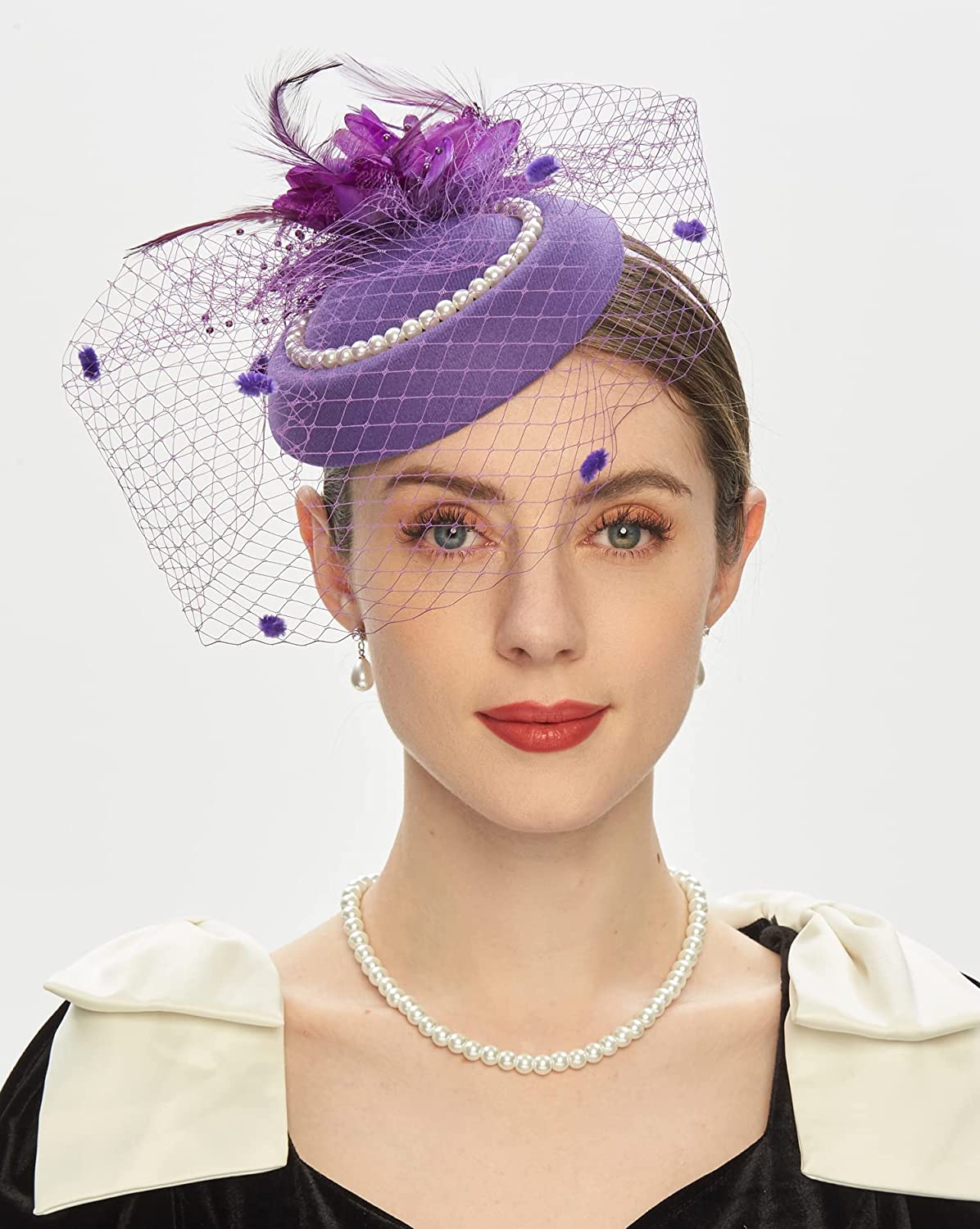 Elegant Fascinators For Women Charming Mesh Feather Headderss Cocktail Tea Party Hairbands Civil Wedding Hat Hair Accessories