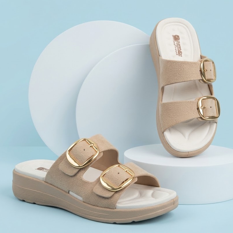 Pillow Adjustable EVA Buckle Slippers Dual Steps Soft Medicated Wedge Sandals for Women