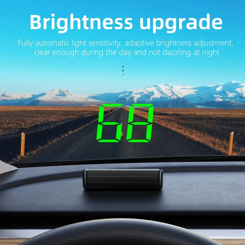 Digtial Car GPS Speedometer KMH LCD Windshield Projector Big Fonts Speed Gauge With White/Green Light Car Electronic Accessories