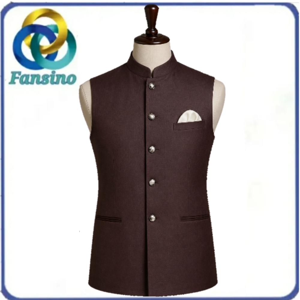 Dark Brown Waistcoat By Fansino | Premium Quality Waist Coat For Men