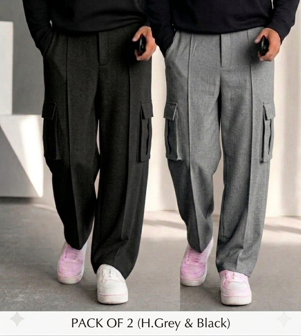 Pack of 2 Cargo Pocket Trousers