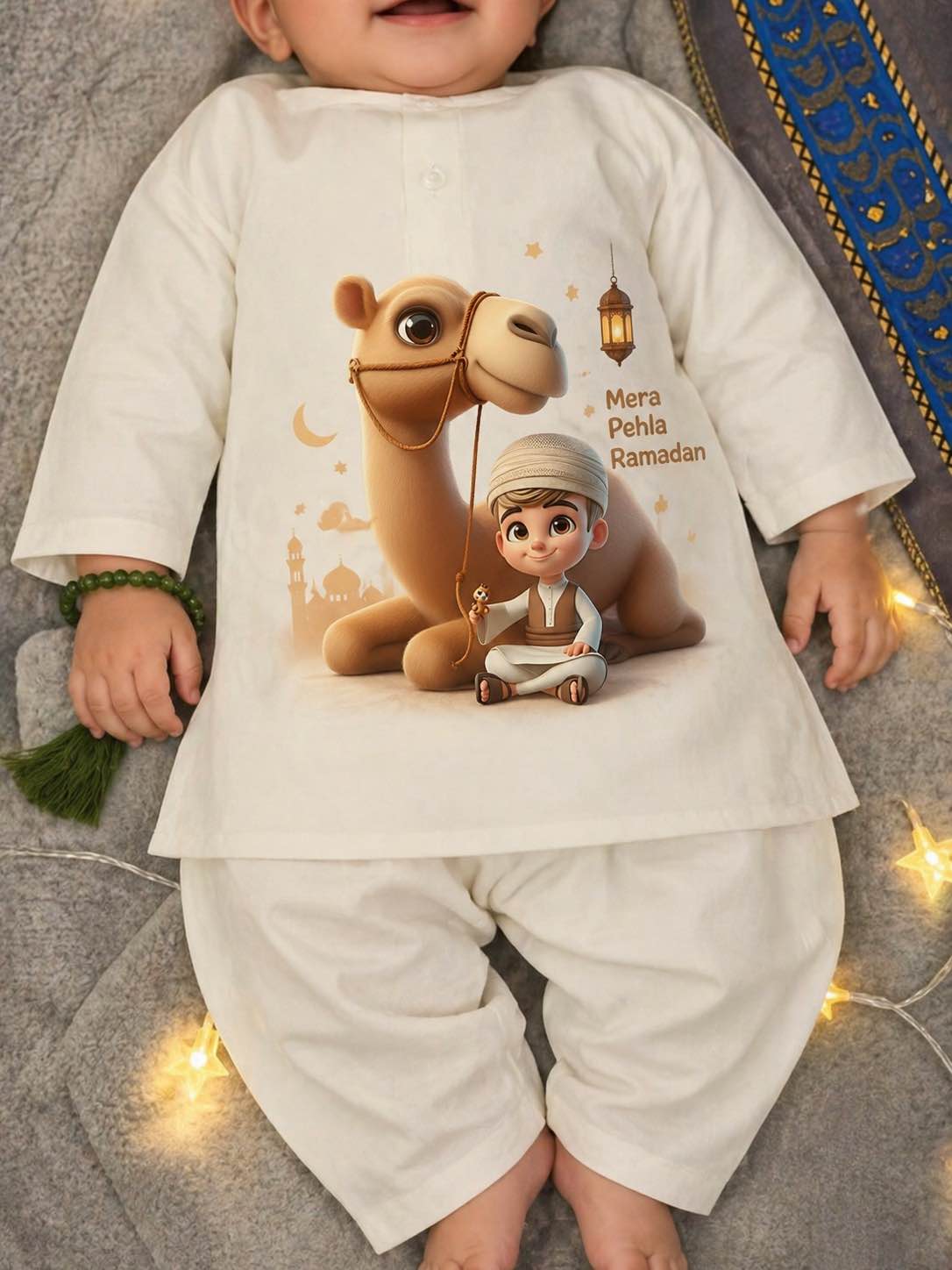 Eid ul Azha Kids Heat Transfer Patches – Cartoon Camel Design | Iron-On Vinyl Stickers for Kurta, T-Shirts & Baby Clothing | DIY Eid Outfit Decoration