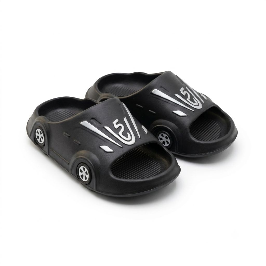 Kids car tyre design slippers  Soft multi colour slippers chappal for kids children  Any random colour chappal for boys girls