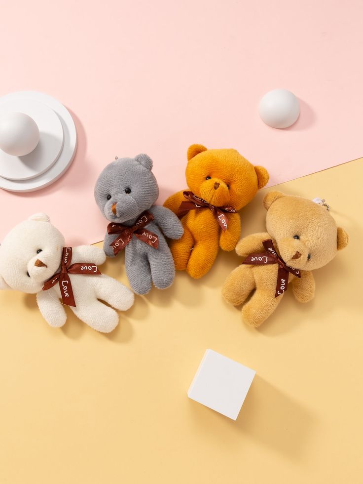 Stuffed Animal Bear Pendant Plush Teddy Bear Key-chains Plush Teddy Bear Keychain – Soft Stuffed Animal Pendant for Gifts, Bags & Phones