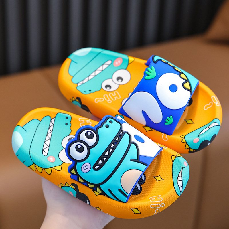 Cartoon Dinosaur Children Slippers Boy Girls Casual Shoes Flat Beach Water Shoes Indoor Soft Kids Cute Flip Flops for Boy Girl