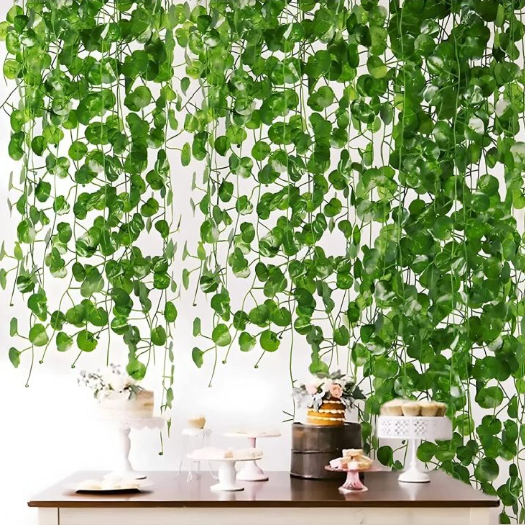 Multi Color Artificial Flower Garland with Green Leaves for Home, Office, and Wedding Decoration, 7 Feet Long