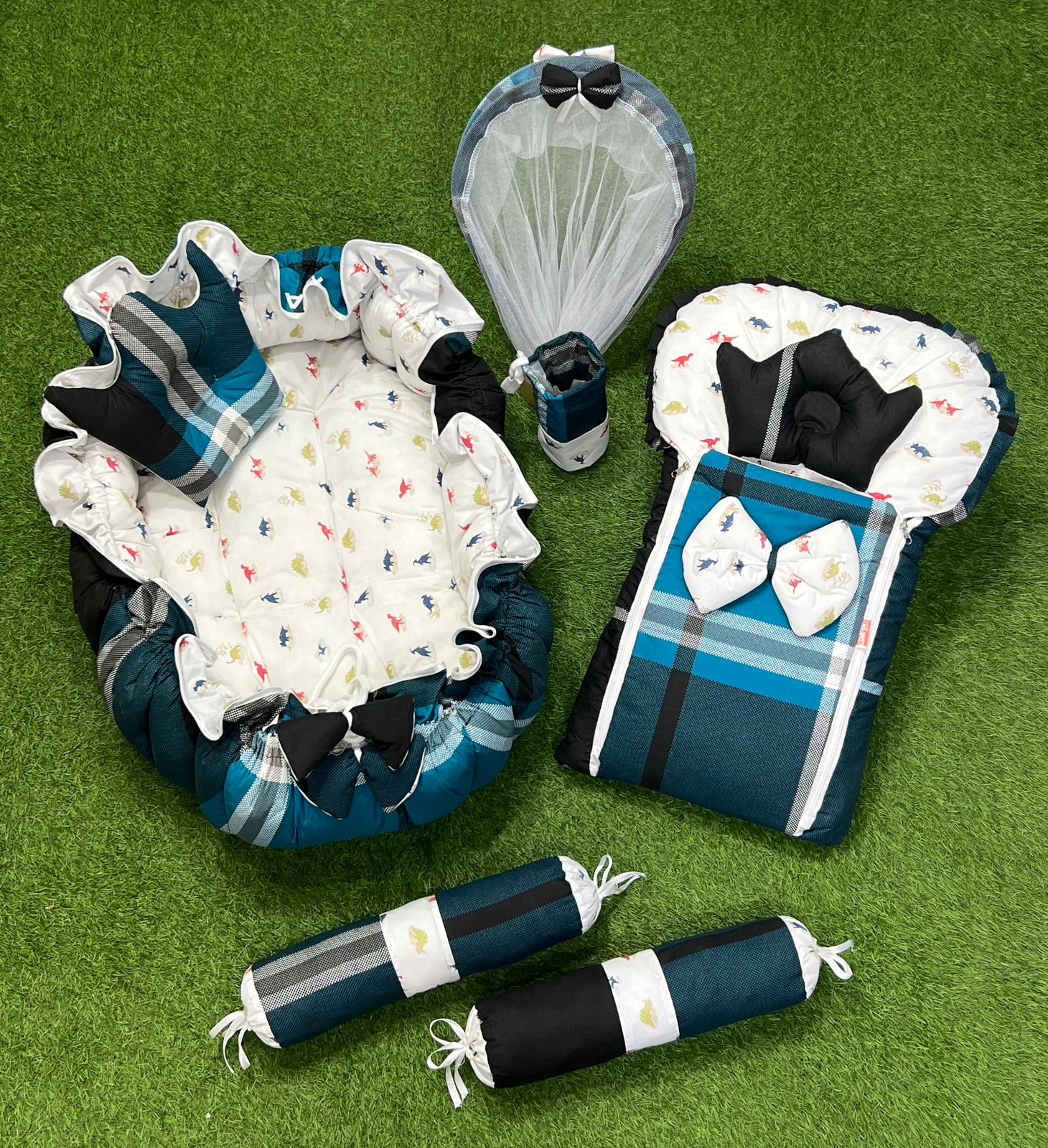 8pcs Royal Snuggle Bed Set Export Quality Cotton Baby Sleeping Bed New Arrival New-born to 24 months Use