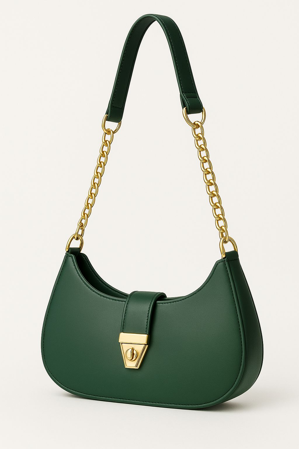 ✨ Women’s Shoulder Bag – Crossbody and Shoulder Handbag 👜 with Golden Chain Strap & Lock 🔒