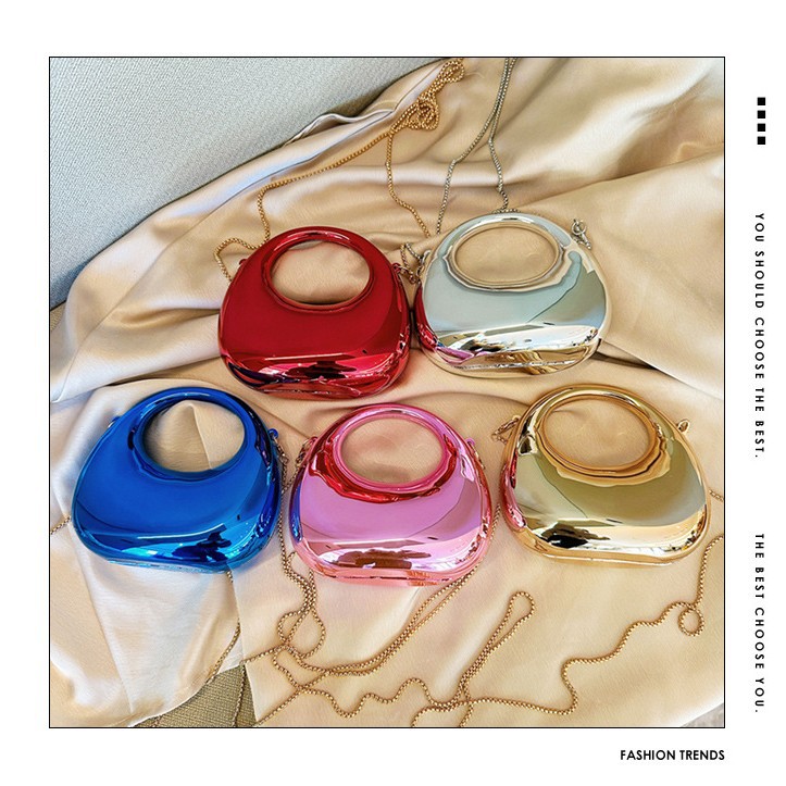 New Acrylic Moon Shaped Mini Clutch for Women | Luxury Evening Handbag | Eid Festival, Party, Wedding & Formal Fashion Purse