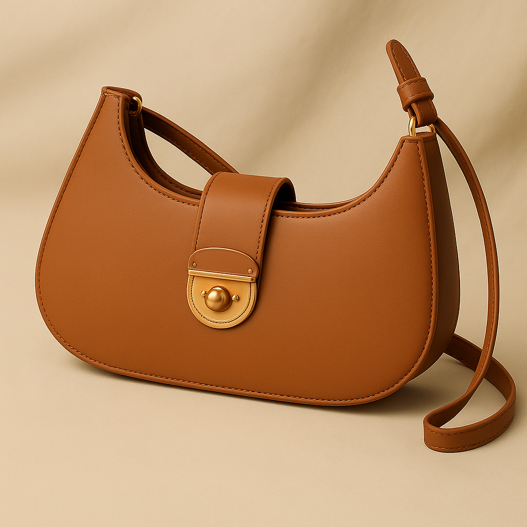 Women’s Hobo Handbag – Stylish Faux Leather Shoulder Bag with Gold Turn-Lock & Large Capacity