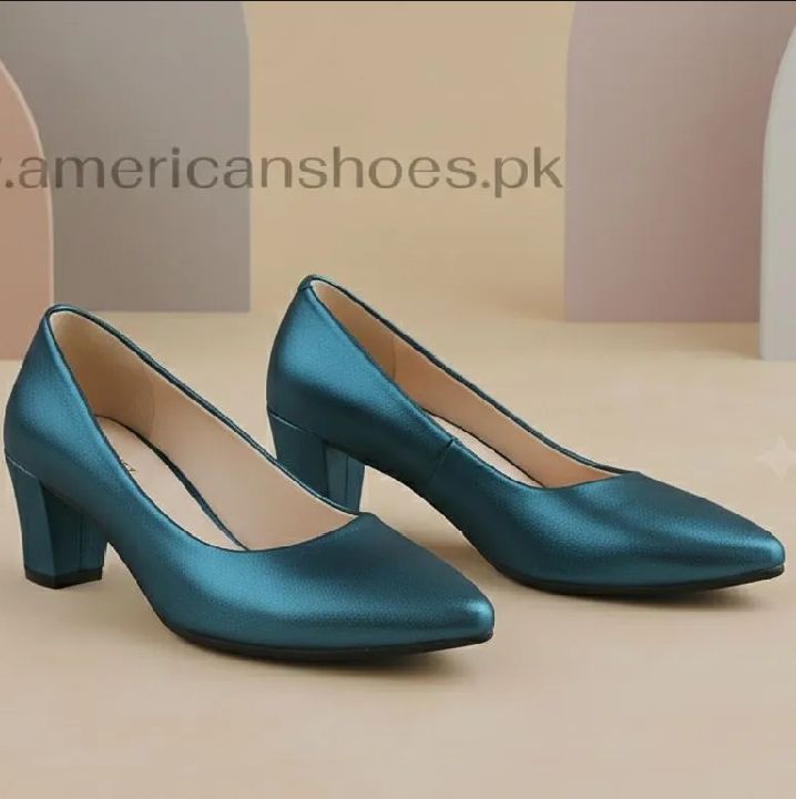 American Coat Shoes Block Heel Pumps for Women, Synthetic Leather