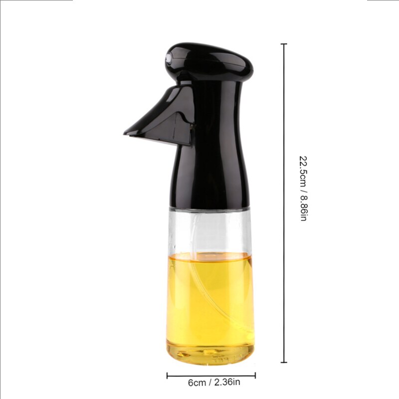 1pc Black Kitchen Oil Bottle Cooking Oil Spray 200ml Pneumatic Spray ...