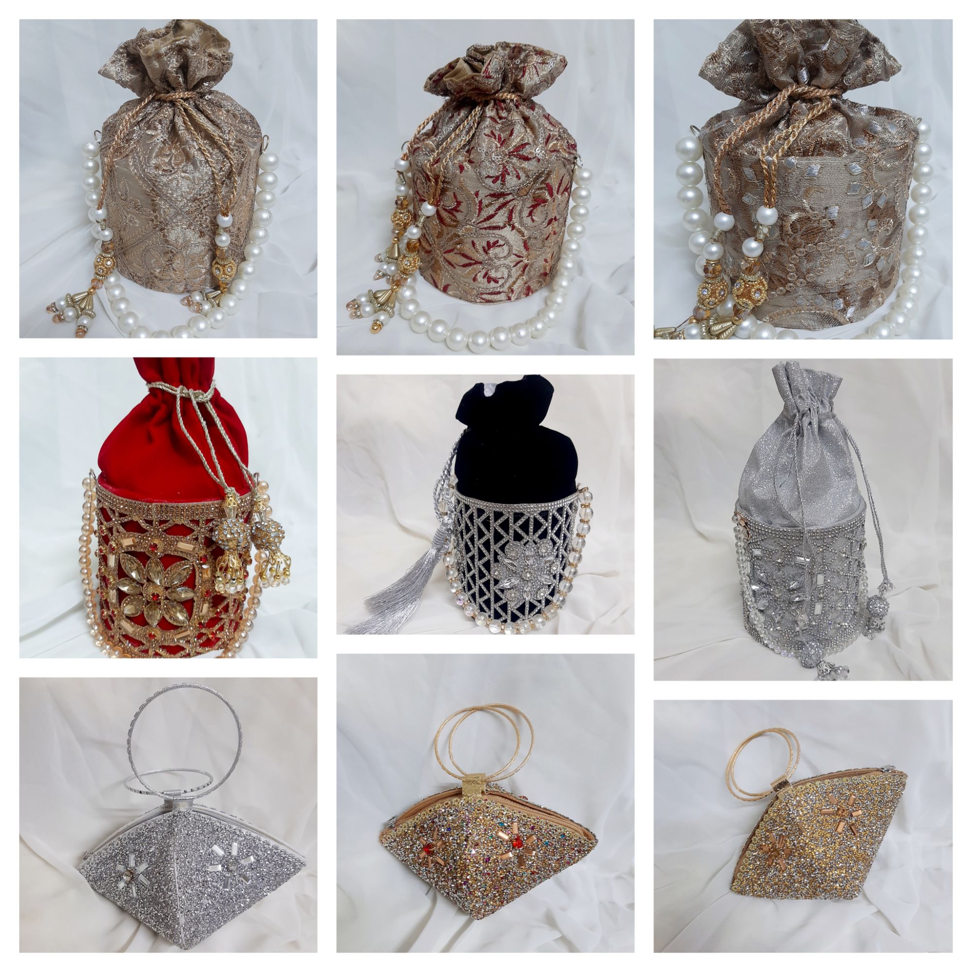 Bridal Potli Purse for Women and Girls, Elegant Clutch for Weddings and Events