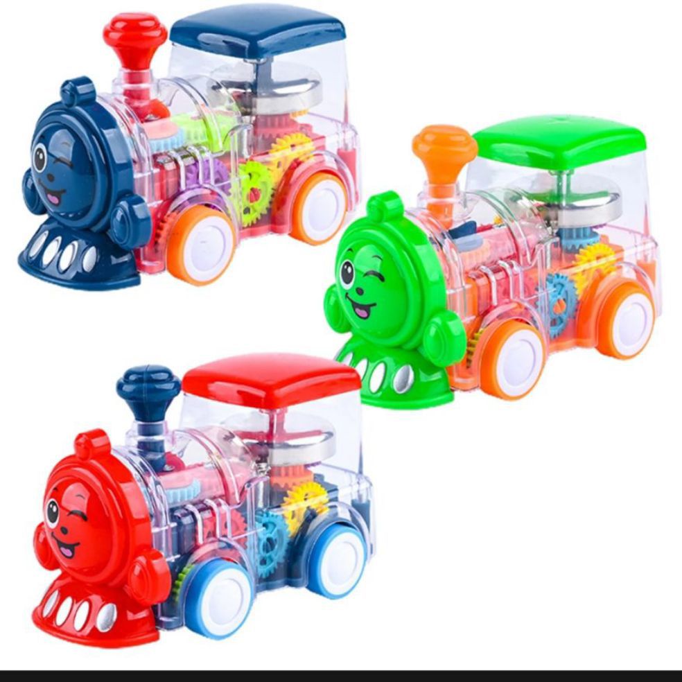 Powered Toys- Train toys-Gear Train For Kids-Transparent Crystal Look Train Toy-Small Size-High Quality