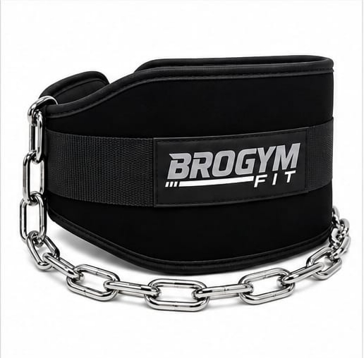 BROGYM FIT Dip Belt with Chain for Weighted Dips & Pull Ups | Heavy Duty Weight Lifting Belt | Strength Training, Calisthenics & Bodybuilding Belt