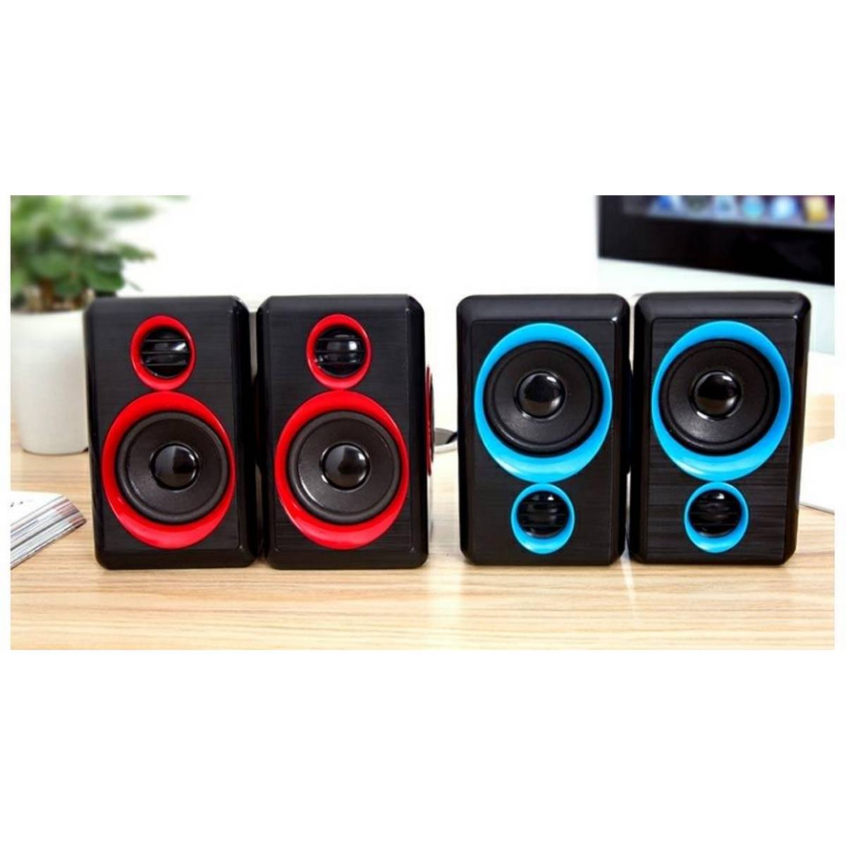 Ft-165 Computer Speakers With Heavy Bass,Subwoofer, Volume Control, 3.5mm Audio, USB Wired Powered Built-in Four Loudspeaker Diaphragm Multimedia Speaker for PC/Laptops/desktop/ Computer - High Quality By Qs