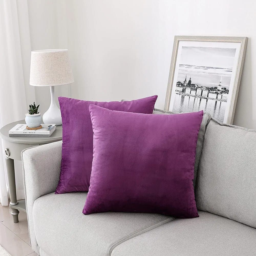 Plain Velvet Cushion Covers By Ayat Bedding