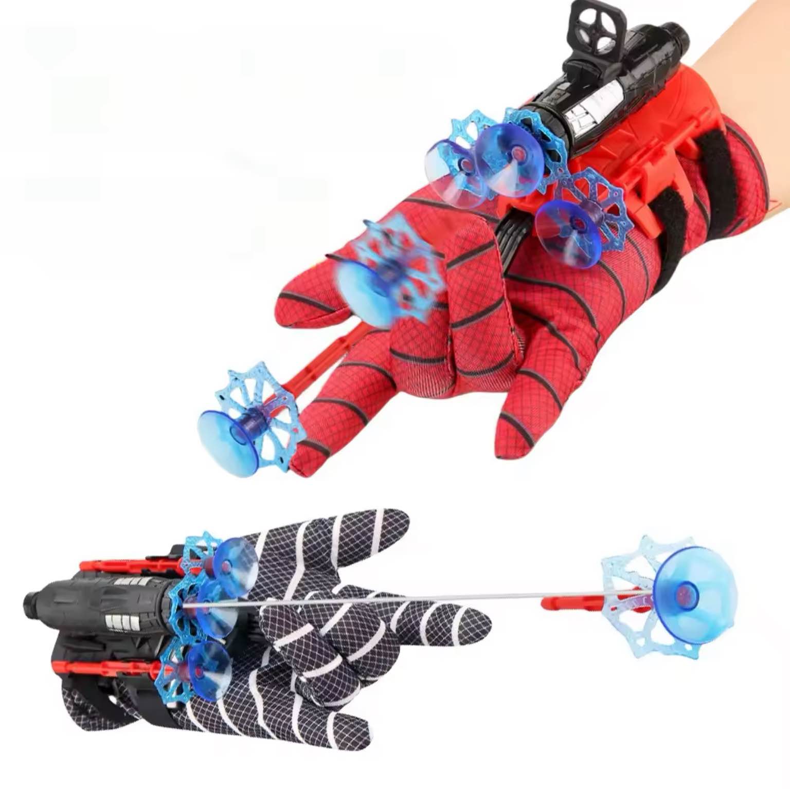 Marvels SpiderMans Cosplay Cobweb Launcher Kids Anime Action Figures Gloves Emitter Soft Bullet Gun Suction Ejection Classic Toy