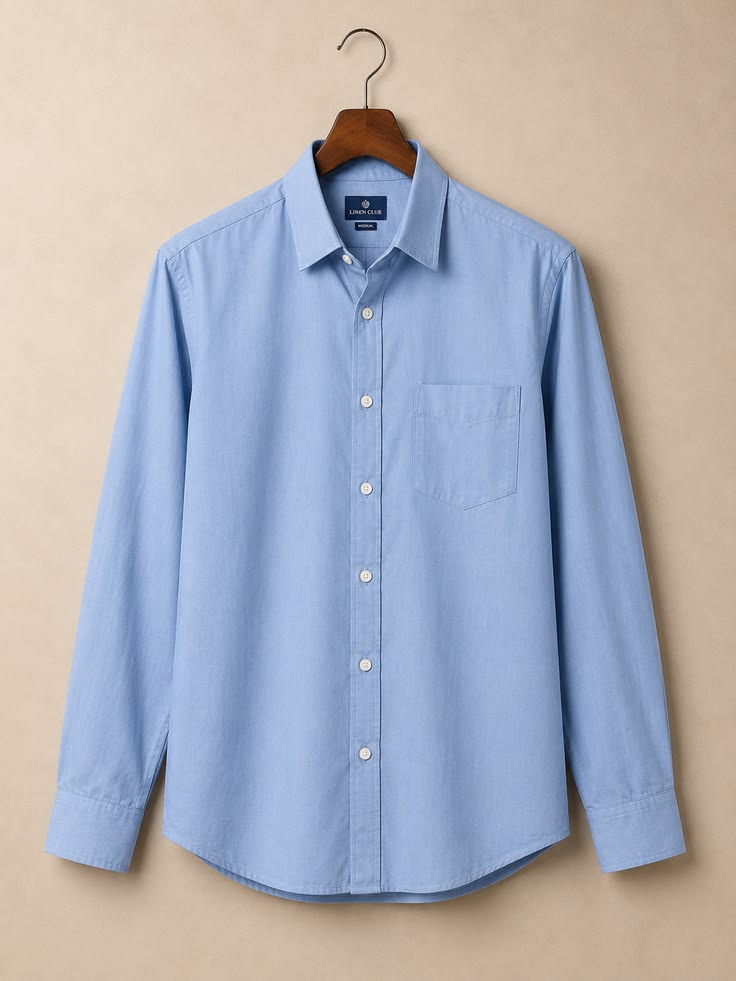 MENS BLUE OFFICE COTTON SHIRT