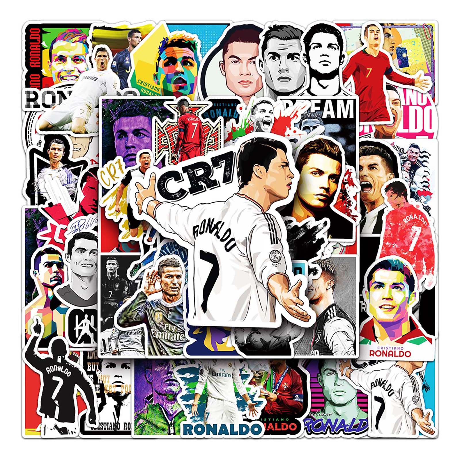 Cristiano Ronaldo Stickers No. 7 Graffiti Stickers DIY Diary Phone Case Handmade Scrapbook Aesthetic Stickers