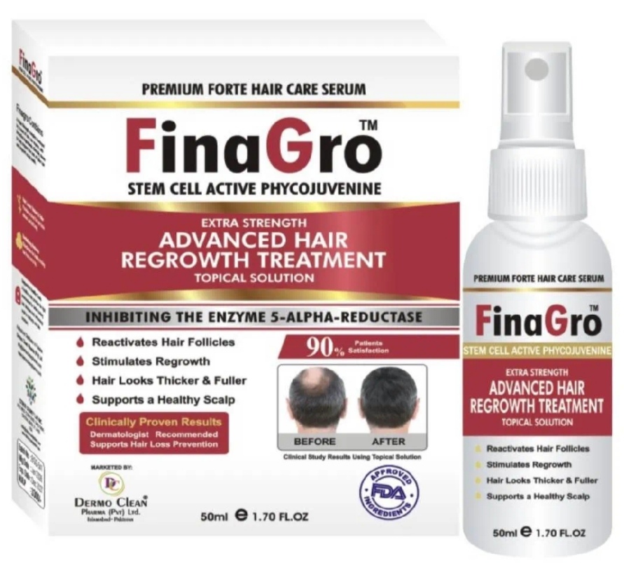 FinaGro™ Premium Forte Hair Care Serum For Men Only – Minoxidil 5%, Finasteride 0.25% & Procapil Topical Solution – Advanced Hair Regrowth Formula for Hair Fall Control, Stronger Roots & Thicker Hair – 50ml | Male Pattern Hair Loss Solution