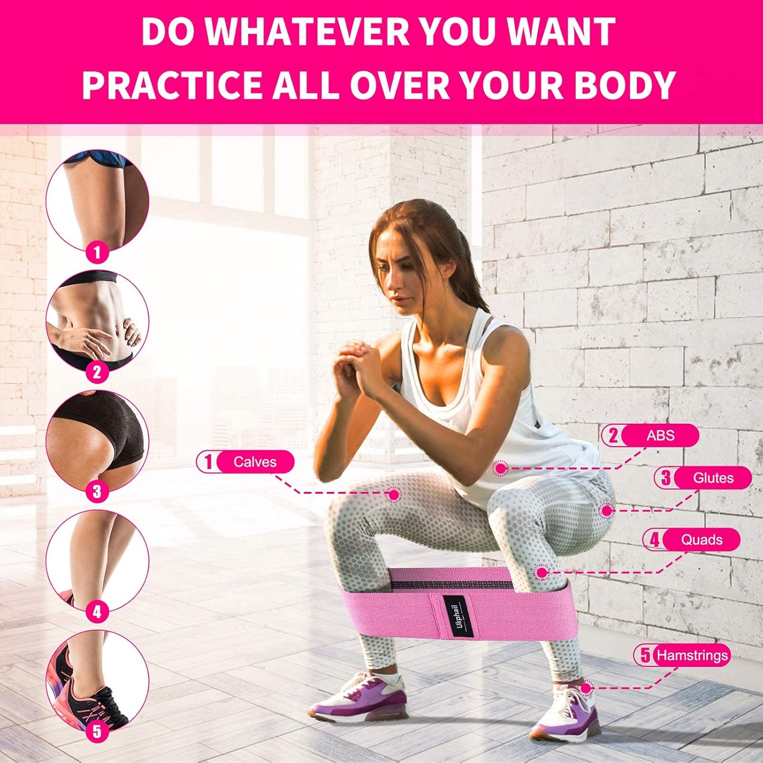 Fabric Resistance Bands for Working Out - Exercise Bands for Women and Men, Bands for Legs and Thai, Yoga, Pilates, Rehab, Fitness and Home Workout